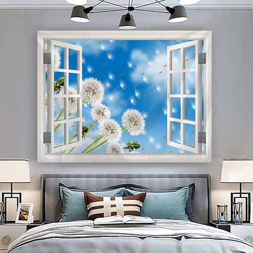 

Landscape From The Window Wall Tapestry Blanket Curtain Hanging Home Bedroom Living Room Decoration