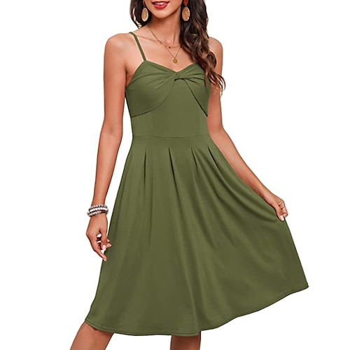

Women's Swing Dress Short Mini Dress Green Black Rainbow Sleeveless Print Solid Color Cold Shoulder Print Summer Spaghetti Strap Stylish Elegant Casual 2022 S M L XL