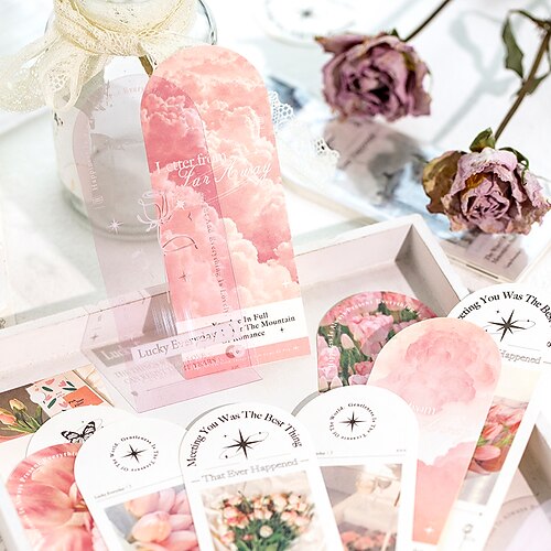 

10 pcs Paper Bookmark Plastic Bookmark Cartoon Geometrical Creative Pagination Mark PVC Paper Retro Aesthetic Funny Bookmark for Student Women Teens 12.55 inch