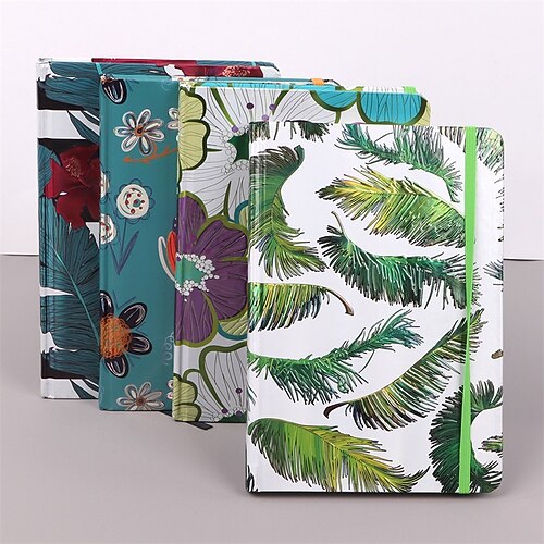 

4 pcs Notebook Ruled A5 5.8×8.3 Inch A6 4.1×5.8 Inch Retro Aesthetic Paper Hardcover Portable 100 Pages Notebook for Office Business Student