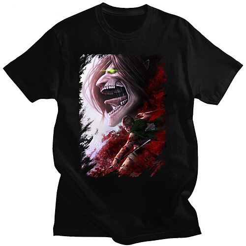 

Inspired by Attack on Titan Eren Yeager T-shirt Anime 100% Polyester Anime Harajuku Graphic Kawaii T-shirt For Men's / Women's / Couple's