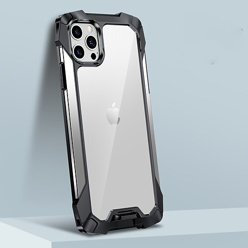 

Phone Case For Apple Clear Case iPhone 13 Pro Max 12 11 SE 2022 X XR XS Max 8 7 iPhone 13 Pro Max 12 Mini 11 Transparent Shockproof Solid Colored TPU Aluminum Alloy