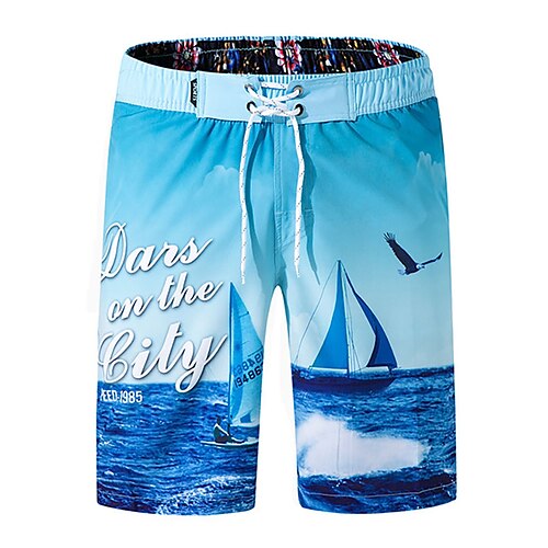 

Men's Swim Trunks Swim Shorts Quick Dry Lightweight Board Shorts Bathing Suit with Pockets Mesh Lining Drawstring Swimming Surfing Water Sports Printed Summer / Micro-elastic