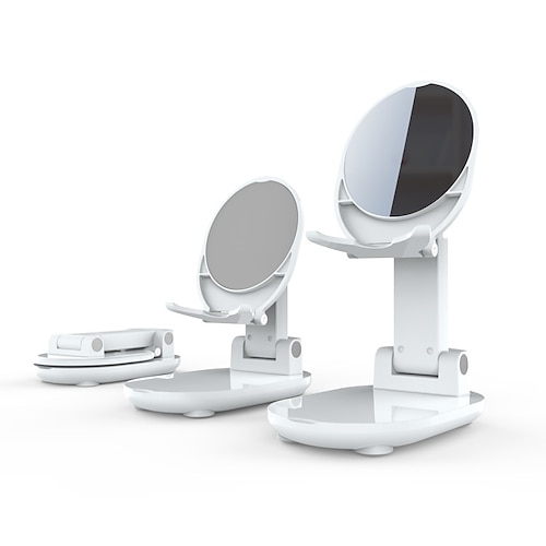 

Phone Stand Portable Lightweight Angle Height Adjustable Phone Holder for Desk Selfies / Vlogging / Live Streaming Mirror Compatible with Tablet All Mobile Phone Phone Accessory