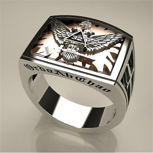 

May polly European and American fashion double headed eagle personalized fancy ring