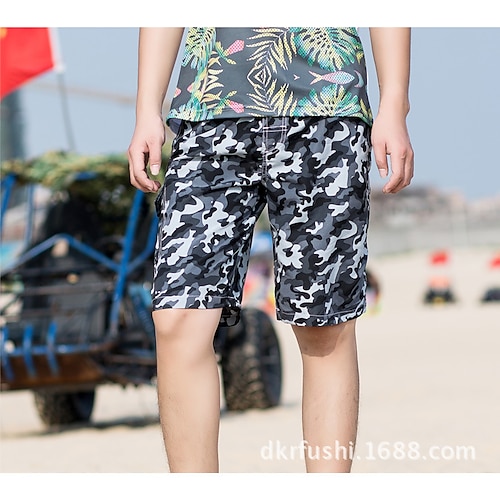 

Men's Swim Trunks Swim Shorts Quick Dry Lightweight Board Shorts Bathing Suit with Pockets Mesh Lining Drawstring Swimming Surfing Water Sports Camo / Camouflage