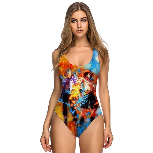 

Inspired by One Piece Monkey D. Luffy Portgas D. Ace Anime Cosplay Costumes Japanese Swimwear Zentai For Women's