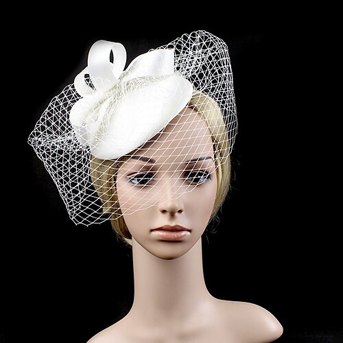 

Queen Elizabeth Audrey Hepburn Retro Vintage 1950s 1920s Headpiece Party Costume Fascinator Hat Women's Costume Vintage Cosplay Party / Evening Headwear Masquerade / Tulle
