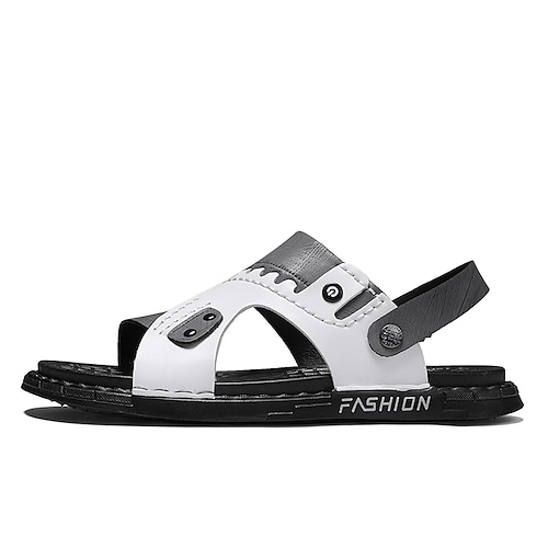 

Men's Sandals Casual Classic Outdoor Daily PU Black Gray Spring Summer