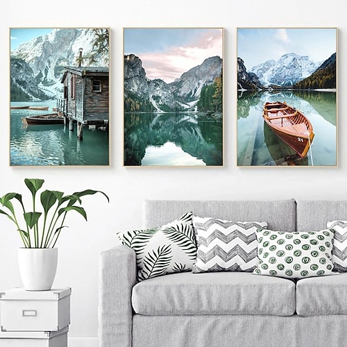 

Arte de la pared impresiones en lienzo carteles pintura verde paisaje natural lago de montaña obra de arte moderna imagen decoración del hogar lienzo enrollado sin marco sin marco sin estirar