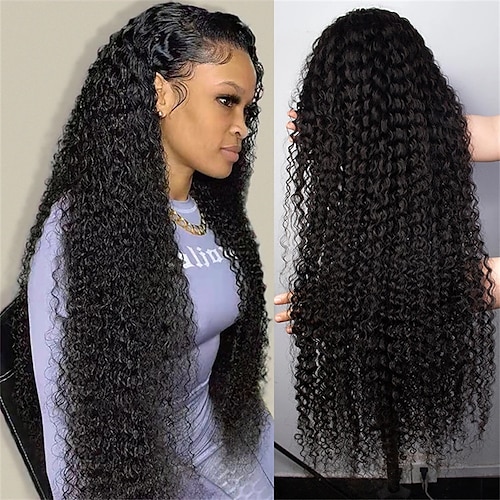 

Lace Front Wigs Human Hair for Black Women 150% Density Brazilian 13×4 Lace Front Wigs Kinky Curly Human Hair Pre Plucked with Baby Hair Natural Hairline Wigs 8-28 Inch Natural Color