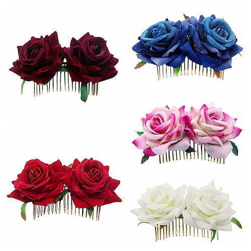 

Barn Jente Aktiv / Søt Daglig / utendørs Rose Blomstret / Ensfarget Blomst Polyester Hårtilbehør Blå / Hvit / Rosa En Størrelse