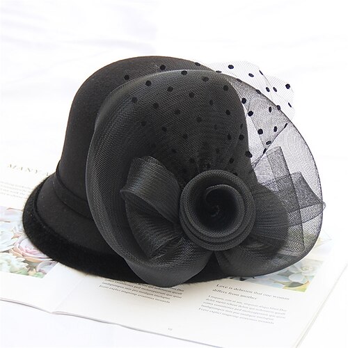 

Women's Classic Timeless Bucket Hat Sun Hat Party Dailywear Holiday Floral Mesh Floral Black White Hat Portable Windproof Comfort