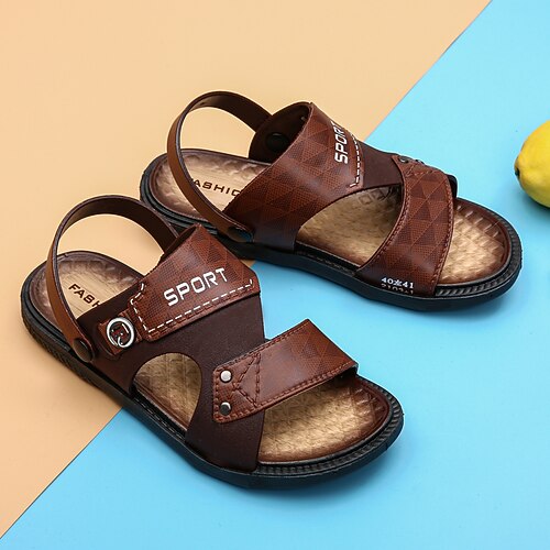 

Men's Slippers Flip-Flops Casual Classic Home Daily Rubber Brown Yellow Spring Summer