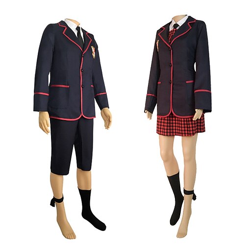 

The Umbrella Academy The Boy Cosplay Costume Outfits Men's Women's Movie Cosplay Cosplay Preppy Black Red Coat Blouse Pants Masquerade Polyester / Socks / Tie