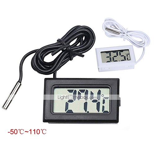 Digital Refrigerator Thermometer LCD Display Thermostat Oven Thermometer  Freezer Electronic Temperature Hygrometer with Probe for Vehicle Fish Tank