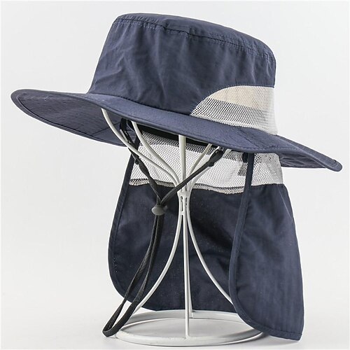 

Men's Women's Sun Hat Fishing Hat Hiking Hat Boonie hat Wide Brim with Neck Flap Summer Outdoor Waterproof UV Sun Protection Sunscreen UV Protection Hat Navy Green Beige for Fishing Climbing Running