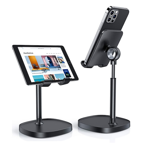 

Desktop Phone Stand Taller Cell Phone Stand Free Your Neck Angle Height Adjustable Phone Stand for Desk Compatible with All 4-10 Tablets & Phones