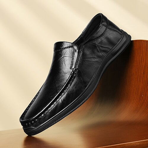

Men's Loafers Slip-Ons Classic British Daily Office Career PU Booties / Ankle Boots Black Brown Fall Spring