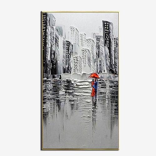 

Oil Painting Hand Painted Vertical Abstract Landscape Contemporary Modern Rolled Canvas (No Frame)