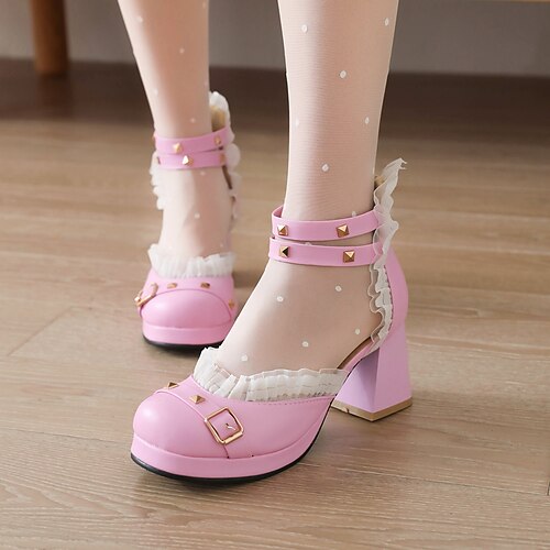

Girls' Sandals Princess Shoes PU School Shoes Big Kids(7years ) Party Prom Zipper White Black Purple Fall Summer