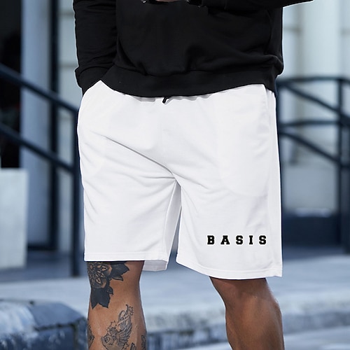 

Men's Stylish Classic Style Active Shorts Elastic Drawstring Design Front Pocket Print Short Pants Sports Outdoor Casual Graphic Prints Letter Cotton Blend Comfort Breathable Mid Waist 1 2 3 4 5 S M