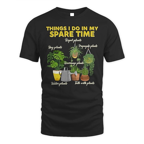 

Men's T shirt 3D Print Plants Graphic Letter Crew Neck Casual Daily Print Short Sleeve Tops Fashion Vintage Designer Big and Tall Black / Summer