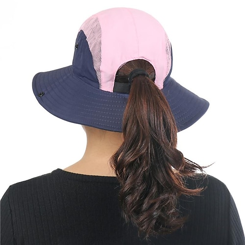 

Men's Women's Sun Hat Fishing Hat Hiking Hat Boonie hat Wide Brim Summer Outdoor Waterproof UV Sun Protection Sunscreen UV Protection Hat Blue Pink Red for Fishing Climbing Running / Quick Dry