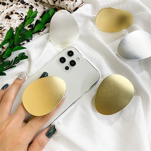 

Luxurious Metal Face Oval Phone Holder Support for IPhone Samsung Grip Folding Handband Fold Finger Stand