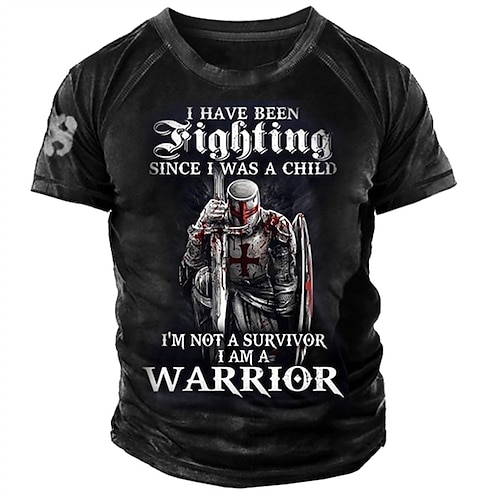 

Men's T shirt 3D Print Graphic Human Letter Crew Neck Casual Daily Print Short Sleeve Tops Fashion Vintage Classic Comfortable Black / Summer