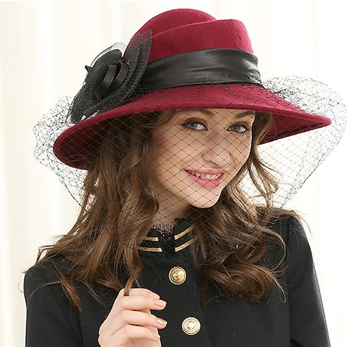 

Women's Chic Modern Bucket Hat Party Dailywear Holiday Floral Floral Black Red Hat Windproof Comfort Fashion