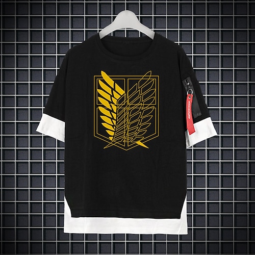 

Inspired by Attack on Titan Eren Jaeger Wings of Freedom Cosplay Costume T-shirt Polyester / Cotton Blend Pattern Harajuku Graphic Kawaii T-shirt For Men's / Women's / Couple's