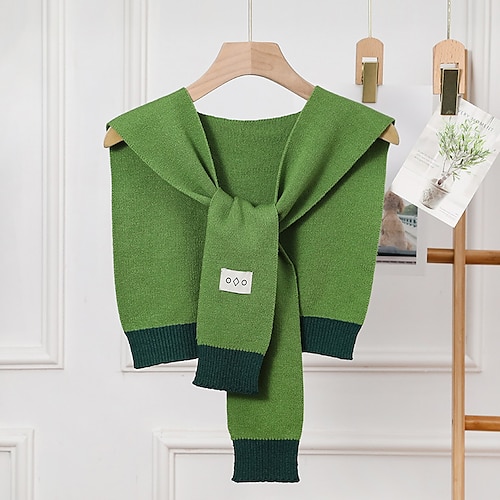 

Women's Shrug Knitted Color Block Shrugs Stylish Elegant Long Sleeve Sweater Cardigans V Neck Spring Summer Green Blue Pink