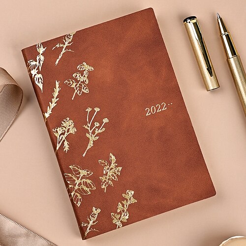 

2022 Daily Weekly Monthly A7 2.9×4.1 Inch Classic PU Hardcover Agenda Planner 96 Pages for School Office Student