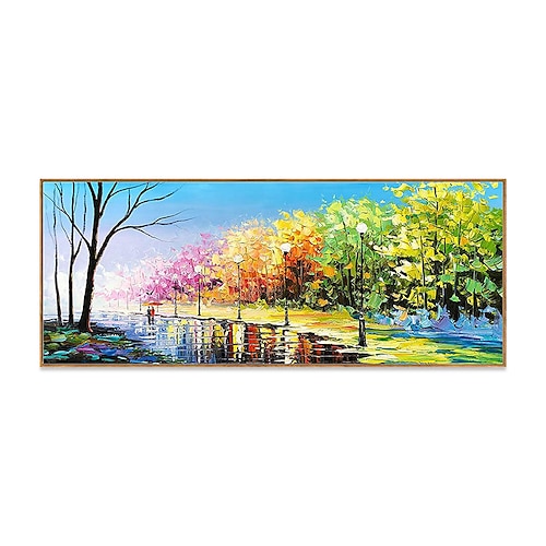 

Oil Painting Hand Painted Horizontal Abstract Landscape Modern Rolled Canvas (No Frame)