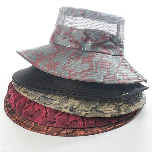 

Men's Women's Sun Hat Fishing Hat Fisherman Hat Hiking Hat Summer Outdoor Sunscreen UV Protection Quick Dry Sun Shades Hat Green camouflage Black camouflage Grey camouflage for Fishing Climbing