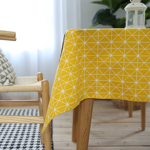 

Pastoral Tablecloth Cotton Linen Fabric Table Cloth - Washable Table Cover with Dust-Proof Wrinkle Resistant for Restaurant, Picnic, Indoor and Outdoor Dining, Floral