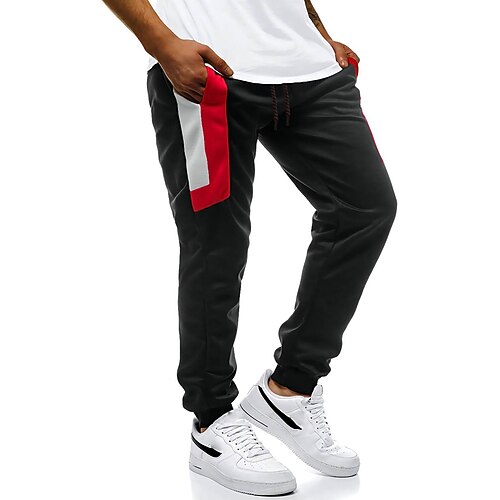 

Men's Simple Chinos Pants Solid Color Mid Waist Black S M L XL