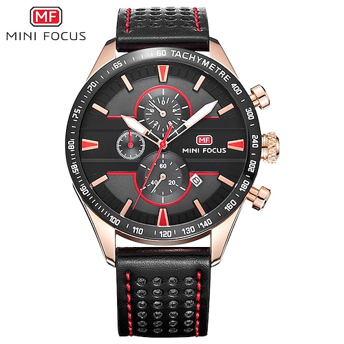 

MINI FOCUS Quartz Watch for Men Analog Quartz Stylish Stylish Modern Style Waterproof Noctilucent Day Date Alloy PU Leather Fashion