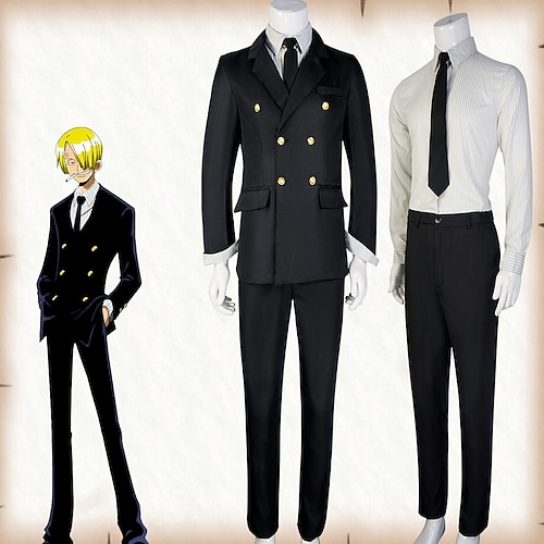 

Inspired by One Piece Sanji Anime Cosplay Costumes Japanese Cosplay Suits Long Sleeve Coat Blouse Pants For Women's / Tie