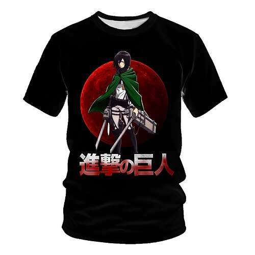 

Inspired by Attack on Titan Mikasa Ackerman Eren Yeager Levi·Ackerman Cosplay Costume T-shirt 100% Polyester Pattern Harajuku Graphic Kawaii T-shirt For Men's / Women's / Couple's