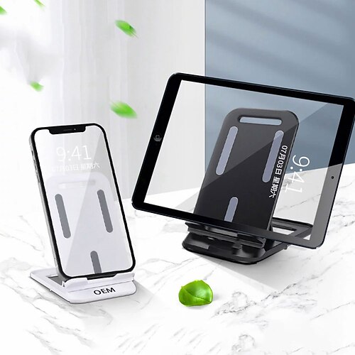 

Phone Stand Portable Foldable Slip Resistant Phone Holder for Desk Bedside Selfies / Vlogging / Live Streaming Compatible with Tablet All Mobile Phone Phone Accessory