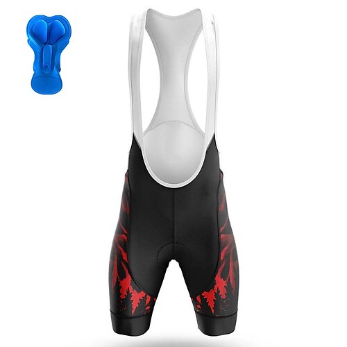 

21Grams Men's Cycling Bib Shorts Bike Padded Shorts / Chamois Bottoms Mountain Bike MTB Road Bike Cycling Sports Graphic 3D Pad Cycling Breathable Quick Dry Red Polyester Spandex Clothing Apparel