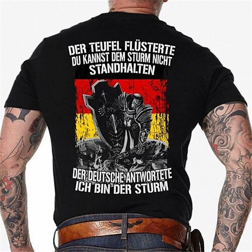 

Men's Unisex T shirt 3D Print Graphic Prints Soldier Letter Crew Neck Street Daily Print Short Sleeve Tops Casual Designer Big and Tall Papa T Shirts Black