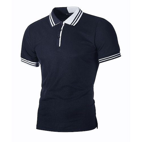 

Men's Golf Shirt Tennis Shirt Breathable Quick Dry Moisture Wicking Short Sleeve T Shirt Top Stripes Summer Gym Workout Tennis Golf / Lightweight