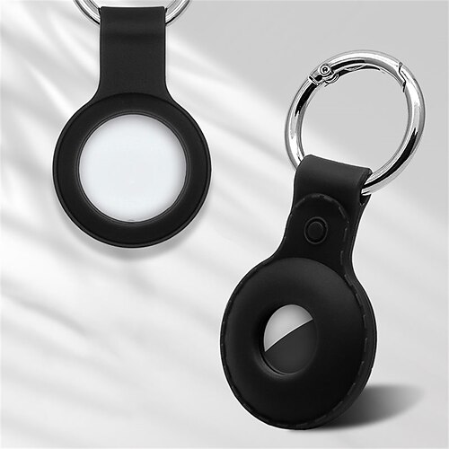 

Phone Case For Apple AirTag AirTag Case AirTag With Keychain Anti-lost Locator Tracker Solid Colored Silicone
