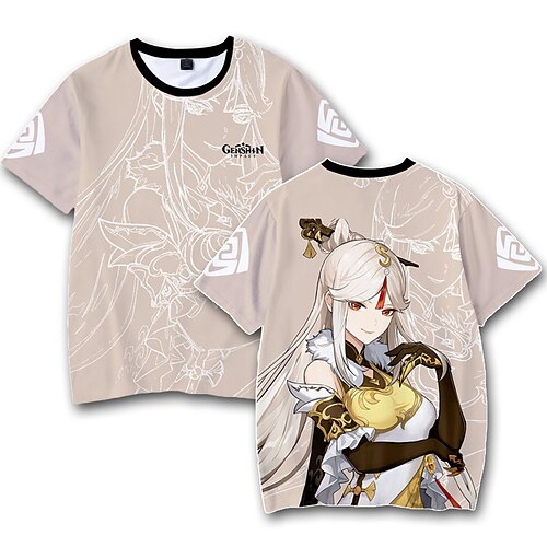 

Inspired by Genshin Impact Ningguang T-shirt Cartoon 100% Polyester Anime Harajuku Graphic Kawaii T-shirt For Men's / Women's / Couple's