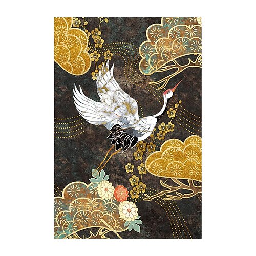 

chinese wind auspicious cloud crane wall painting art hanging painting core hd micro-spray canvas print decorative painting