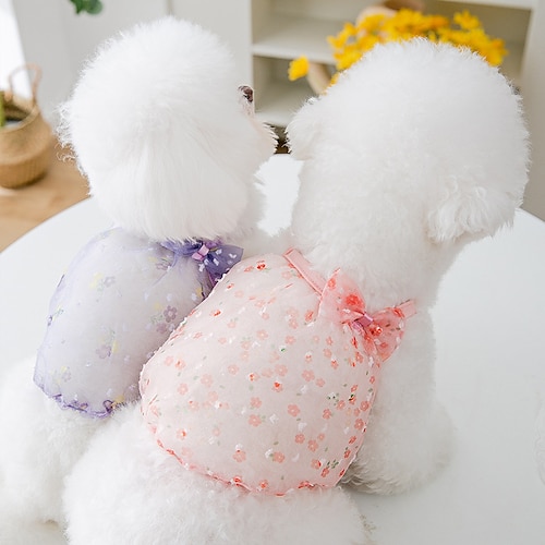 

Dog Cat Vest Flower / Floral Fashion Cute Sports Casual / Daily Dog Clothes Puppy Clothes Dog Outfits Soft Purple Red Yellow Costume for Girl and Boy Dog Cloth XS S M L XL 2XL