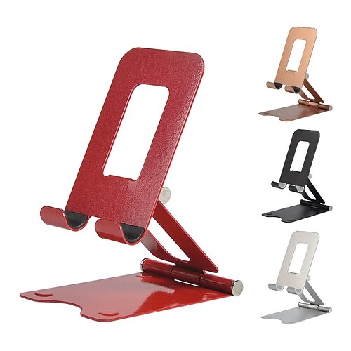 

Metal Phone Holder Stand Adjustable Portable Foldable Alloy Tablet Stand for IPhone IPad Desk Desktop Support Bracket